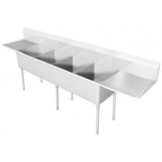 IMC Teddy SCS-46-1620-24RL Quad Scullery Sink  129" x 25.5"  Stainless Steel - B015RIVK8A